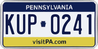 PA license plate KUP0241