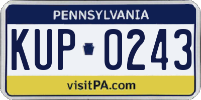 PA license plate KUP0243