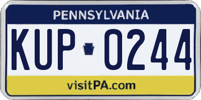 PA license plate KUP0244