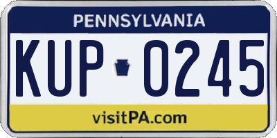 PA license plate KUP0245