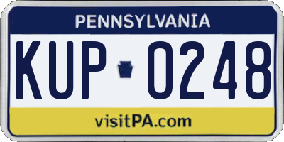 PA license plate KUP0248