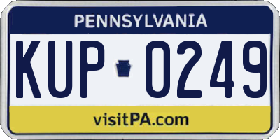 PA license plate KUP0249