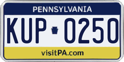 PA license plate KUP0250