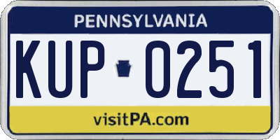 PA license plate KUP0251