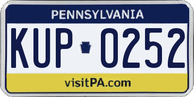 PA license plate KUP0252