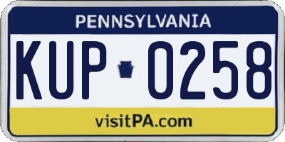 PA license plate KUP0258