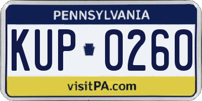 PA license plate KUP0260