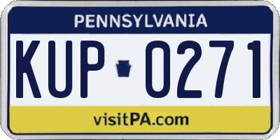 PA license plate KUP0271