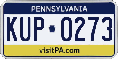 PA license plate KUP0273
