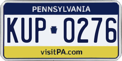 PA license plate KUP0276