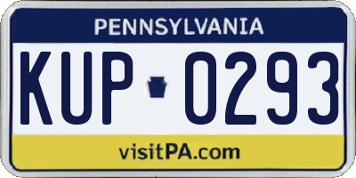 PA license plate KUP0293
