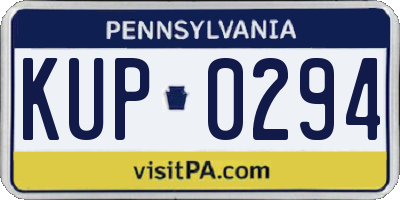 PA license plate KUP0294