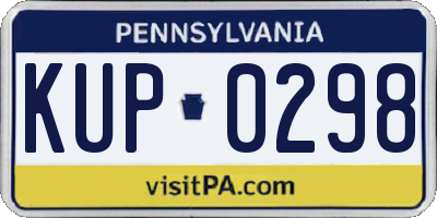 PA license plate KUP0298