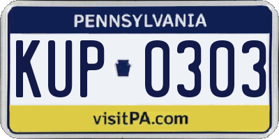 PA license plate KUP0303