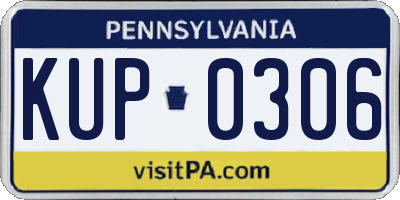 PA license plate KUP0306