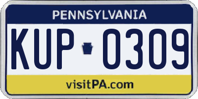 PA license plate KUP0309