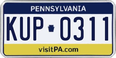PA license plate KUP0311