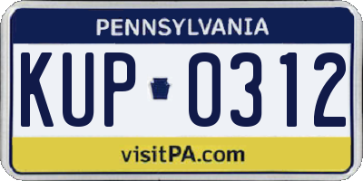 PA license plate KUP0312