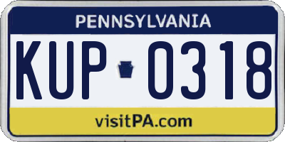 PA license plate KUP0318