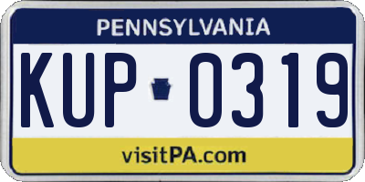 PA license plate KUP0319