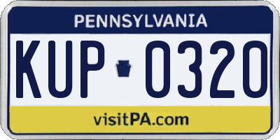 PA license plate KUP0320