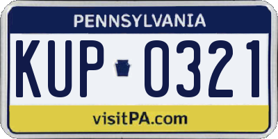PA license plate KUP0321
