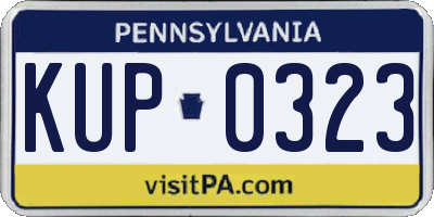 PA license plate KUP0323