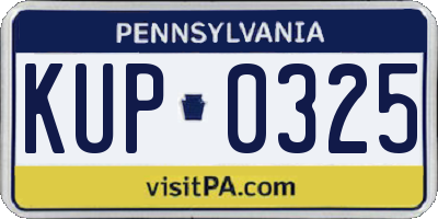 PA license plate KUP0325