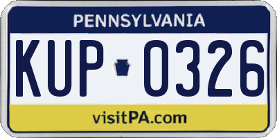 PA license plate KUP0326