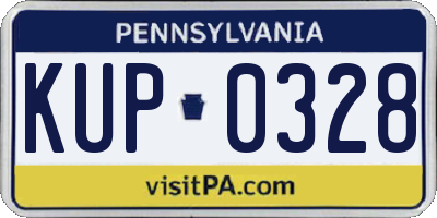 PA license plate KUP0328