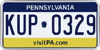 PA license plate KUP0329