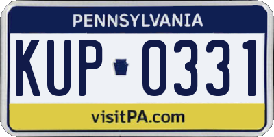 PA license plate KUP0331