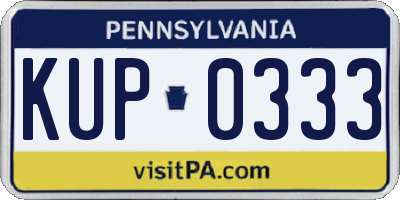 PA license plate KUP0333