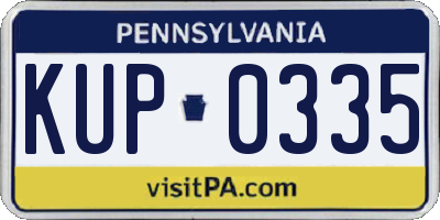 PA license plate KUP0335