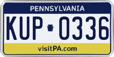 PA license plate KUP0336