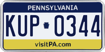 PA license plate KUP0344