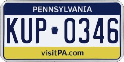 PA license plate KUP0346