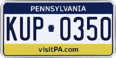 PA license plate KUP0350