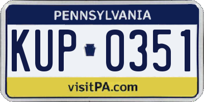 PA license plate KUP0351