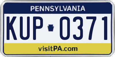 PA license plate KUP0371