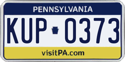 PA license plate KUP0373