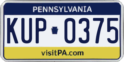 PA license plate KUP0375