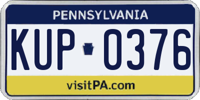 PA license plate KUP0376