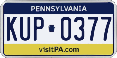 PA license plate KUP0377