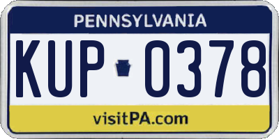 PA license plate KUP0378