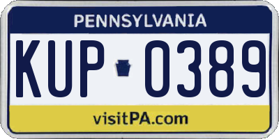 PA license plate KUP0389