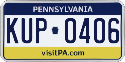 PA license plate KUP0406