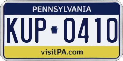 PA license plate KUP0410