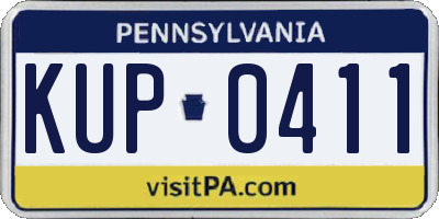 PA license plate KUP0411