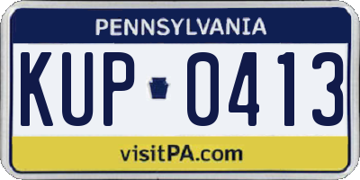 PA license plate KUP0413